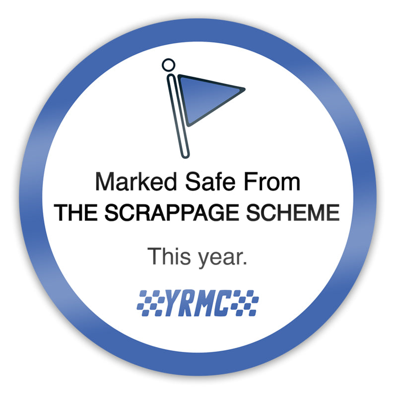Marked Safe Scrappage Scheme Sticker – Young Retro Motor Club